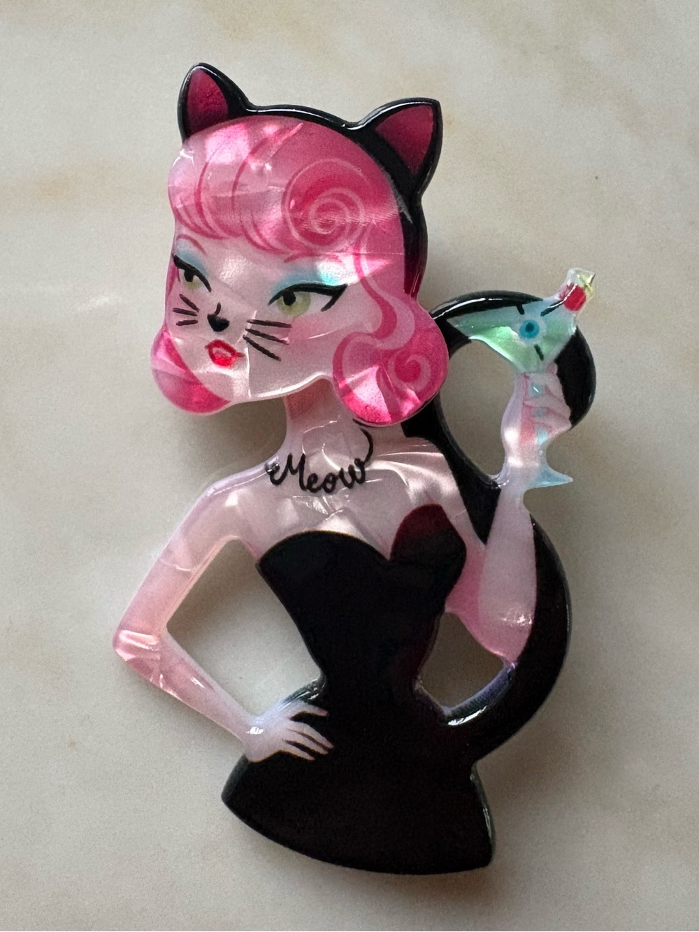 Halloween cat girl brooch Acrylic